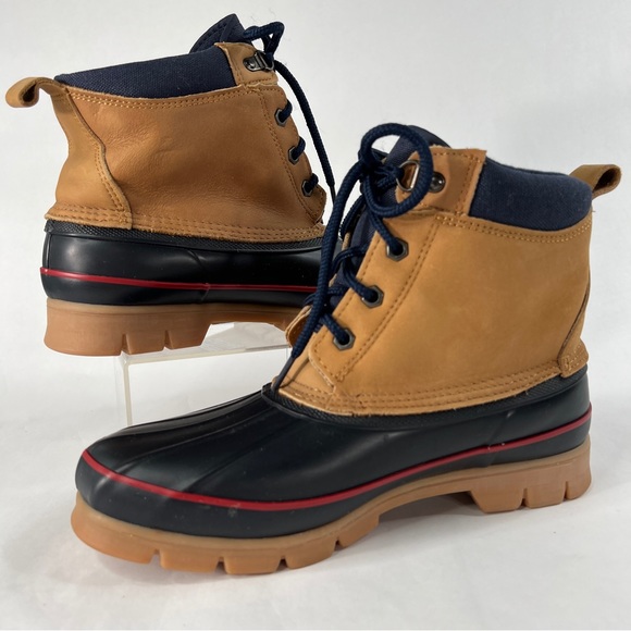 Land’s End Leather Duck Boots Thinsulate Women's Size 9 Blue Tan NICE! (READ**) - Picture 5 of 16